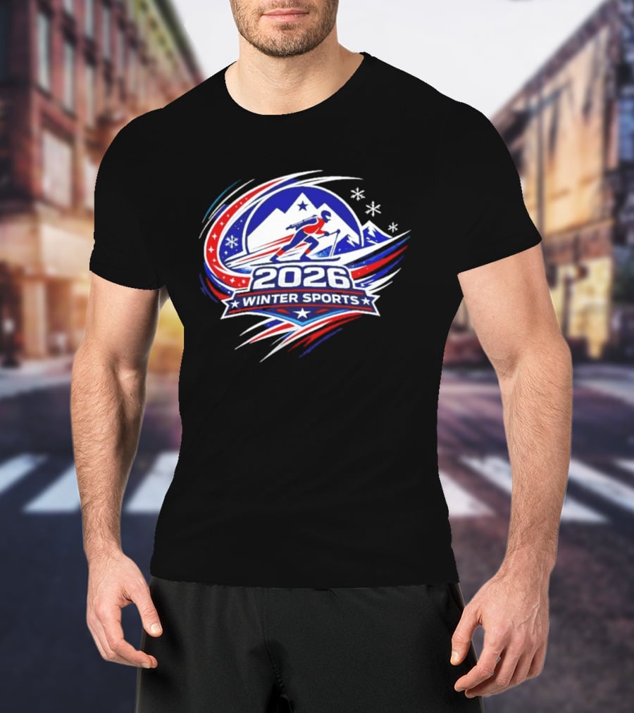 2026 Winter Sports Skiing Snowboarding Team USA T-Shirt