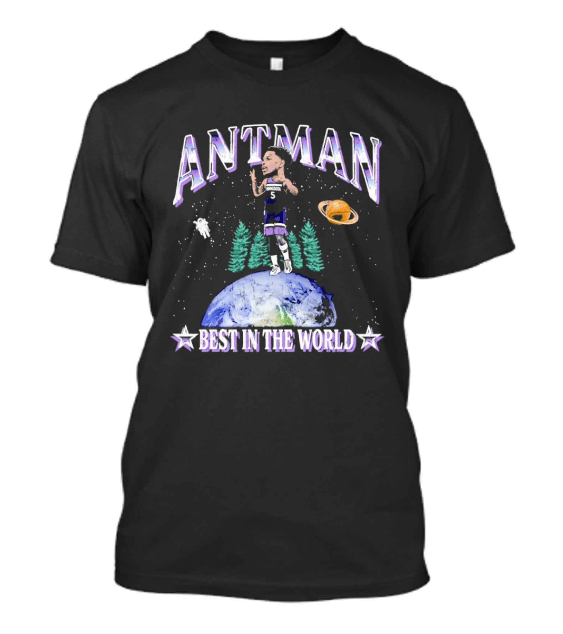 ANTMAN Best In The World Minnesota Timberwolves Basketball Planetary T-Shirt