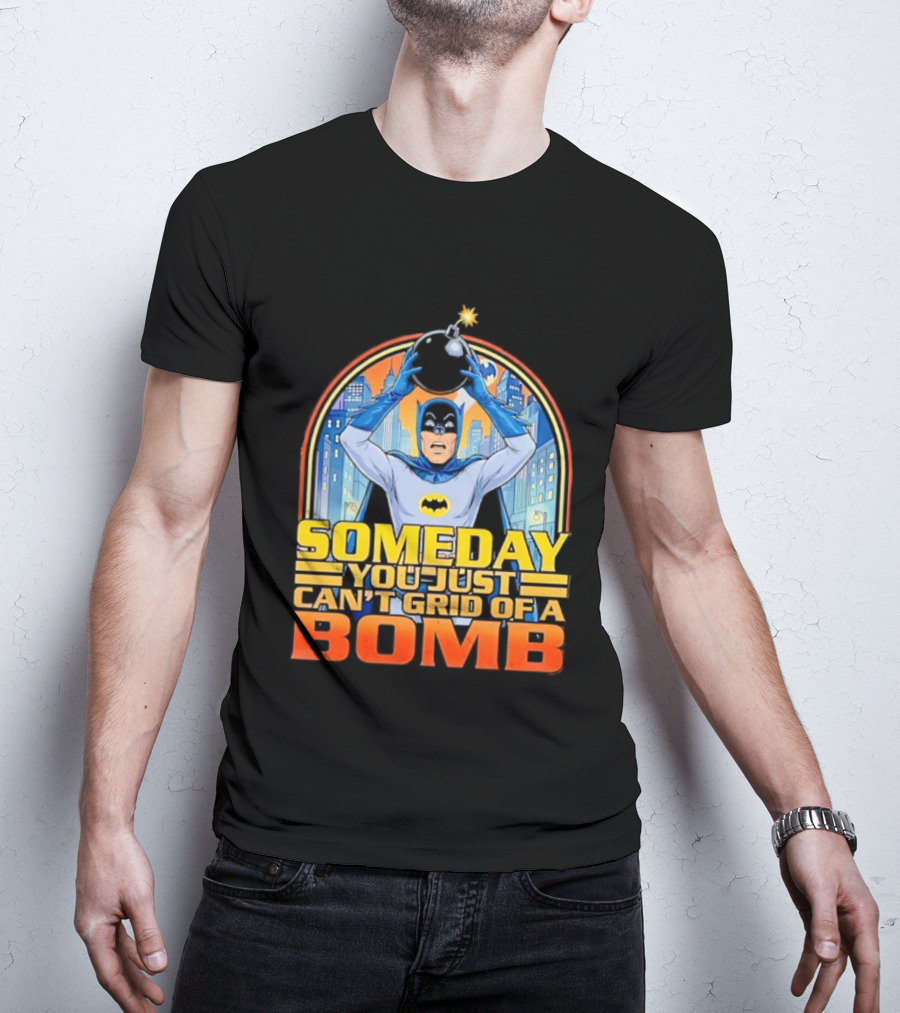 Someday You Just Can't Get Rid Of A Bomb Batman Retro Comic Urban Skyline T-Shirt