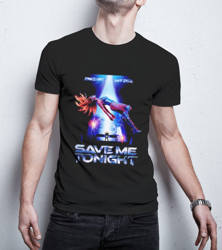 Jennifer Lopez David Guetta Save Me Tonight Neon T-Shirt
