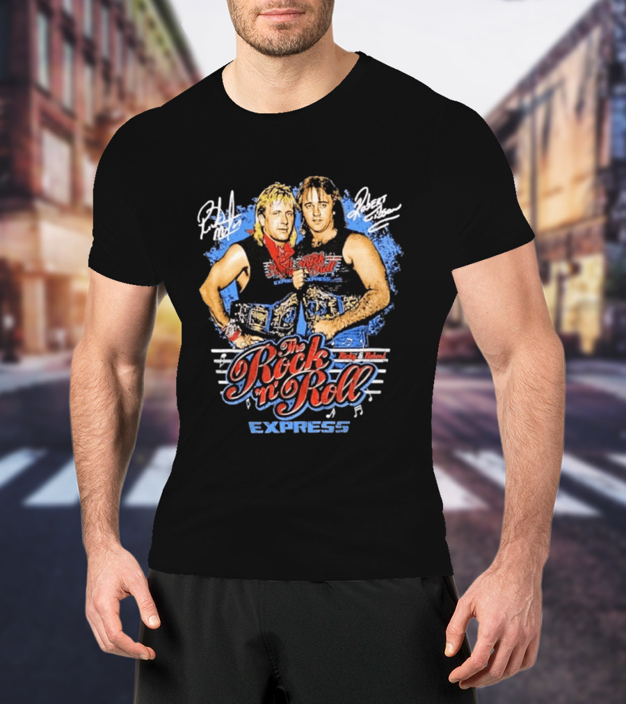 Ricky Morton Robert Gibson Rock 'n' Roll Express Tag Team Champions T-Shirt