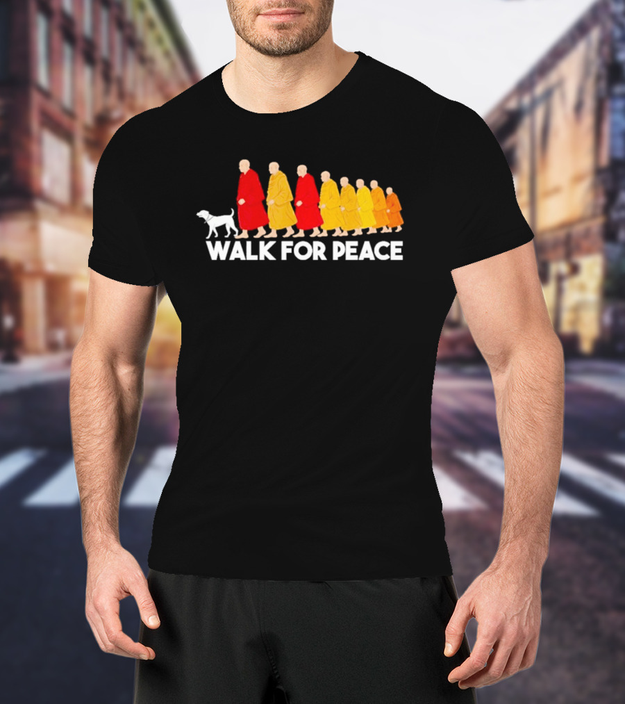 Walk For Peace Monk Procession With Dog T-Shirt
