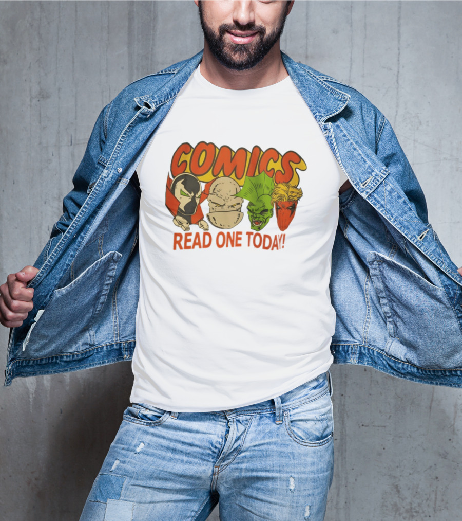 Comics Read One Today Characters Face T-Shirt