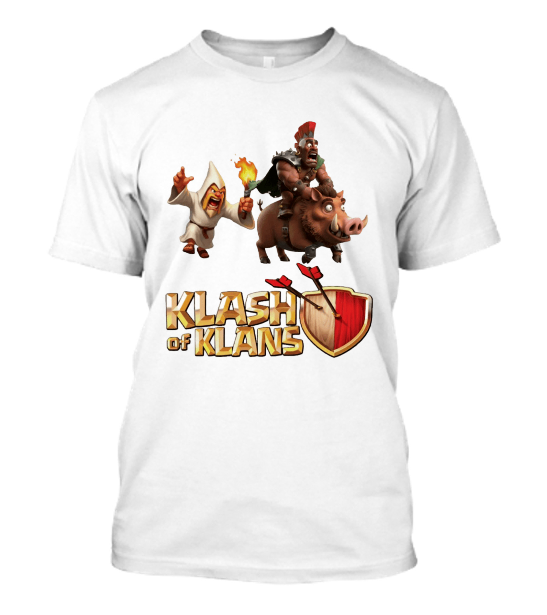 Klash Of Klans Characters With Wizard And Hog Rider T-Shirt