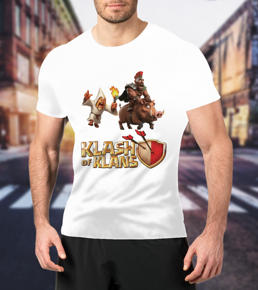 Klash Of Klans Characters With Wizard And Hog Rider T-Shirt