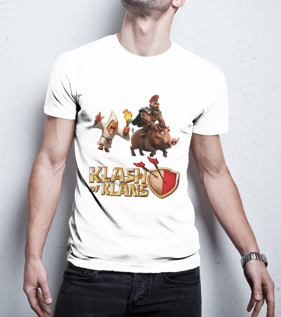 Klash Of Klans Characters With Wizard And Hog Rider T-Shirt