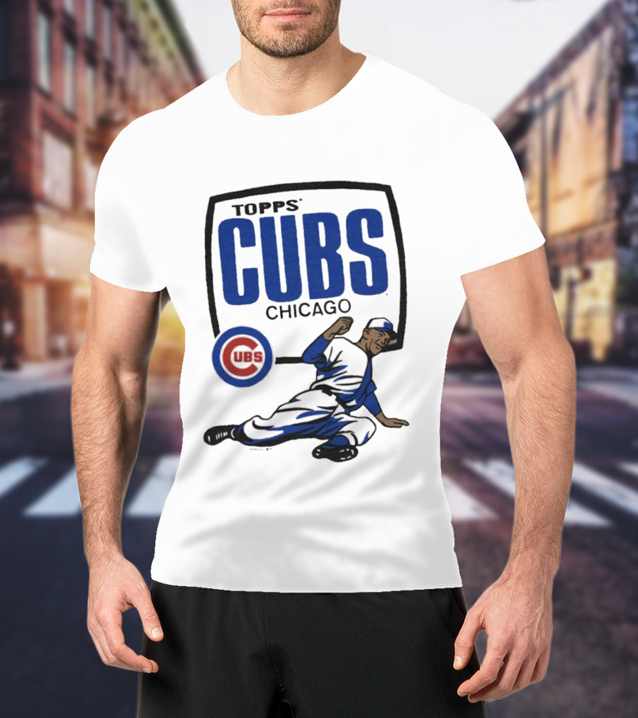 Topps CUBS Chicago Vintage Baseball Player MLB Collab T-Shirt