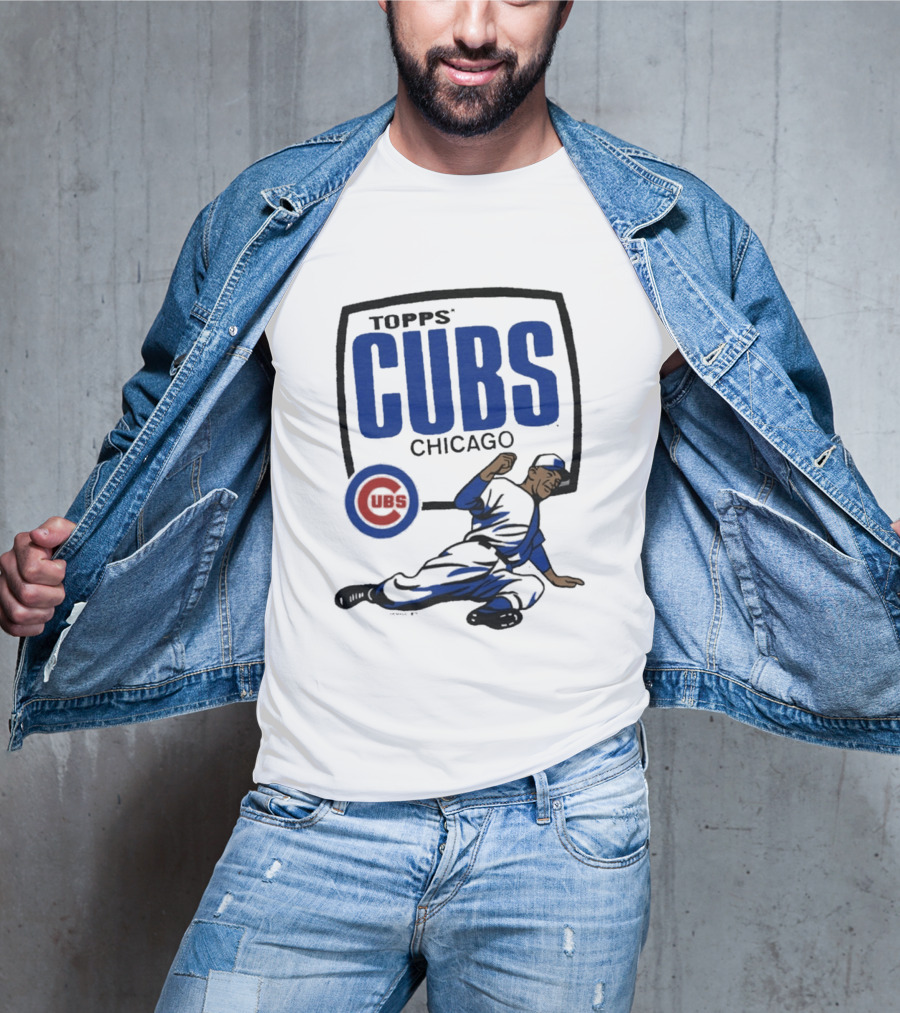 Topps CUBS Chicago Vintage Baseball Player MLB Collab T-Shirt