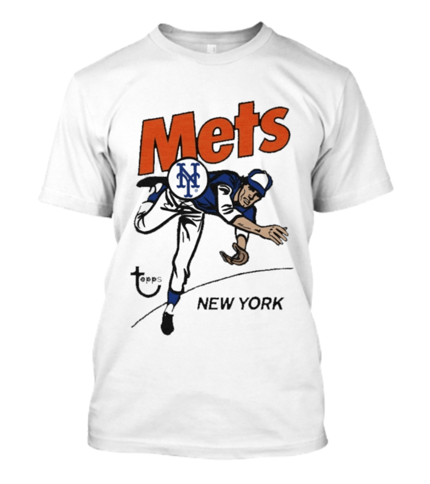 MLB Topps New York Mets Cartoon Raglan T-Shirt