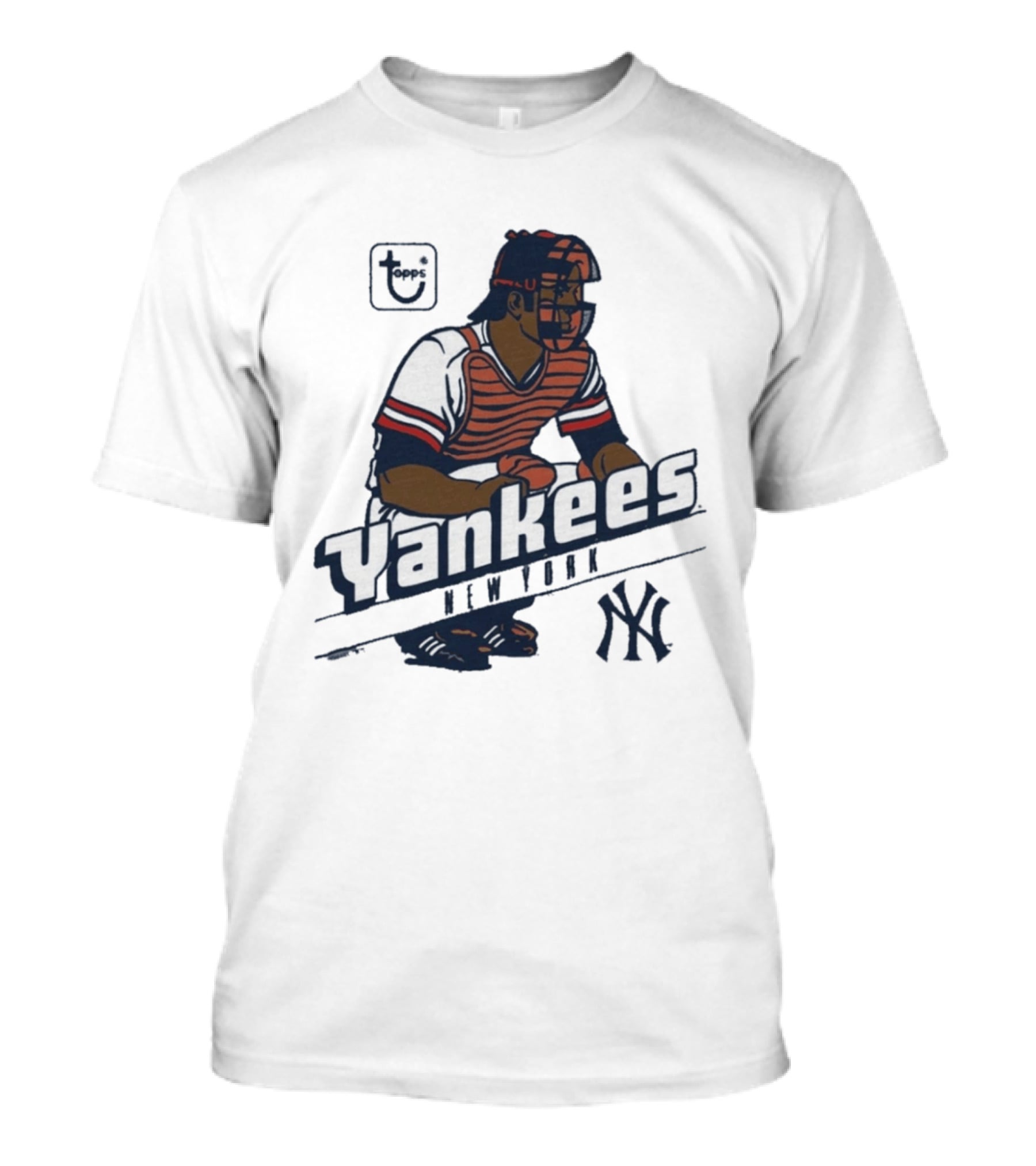 MLB Topps New York Yankees Catcher Cartoon Yankees NY T-Shirt