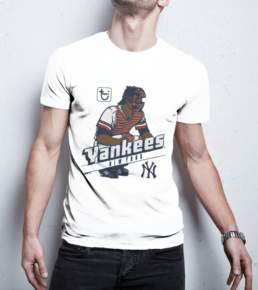 MLB Topps New York Yankees Catcher Cartoon Yankees NY T-Shirt
