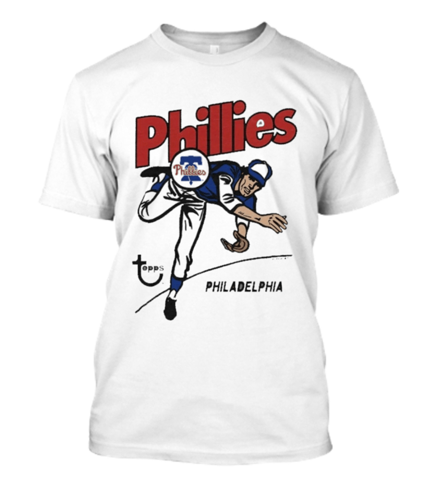 Philadelphia Phillies Topps Raglan MLB Cartoon T-Shirt