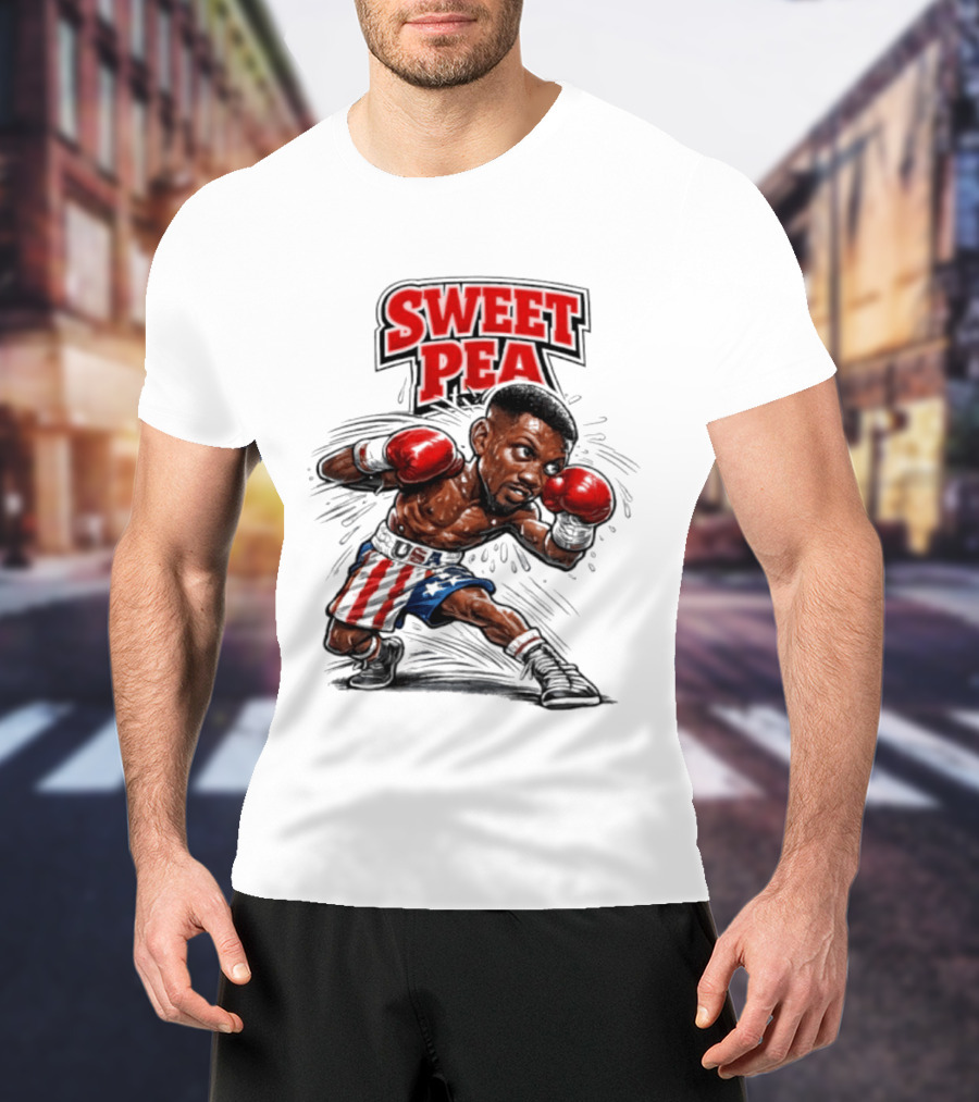 Sweet Pea Pernell Whitaker Boxing Caricature USA Flag Shorts T-Shirt