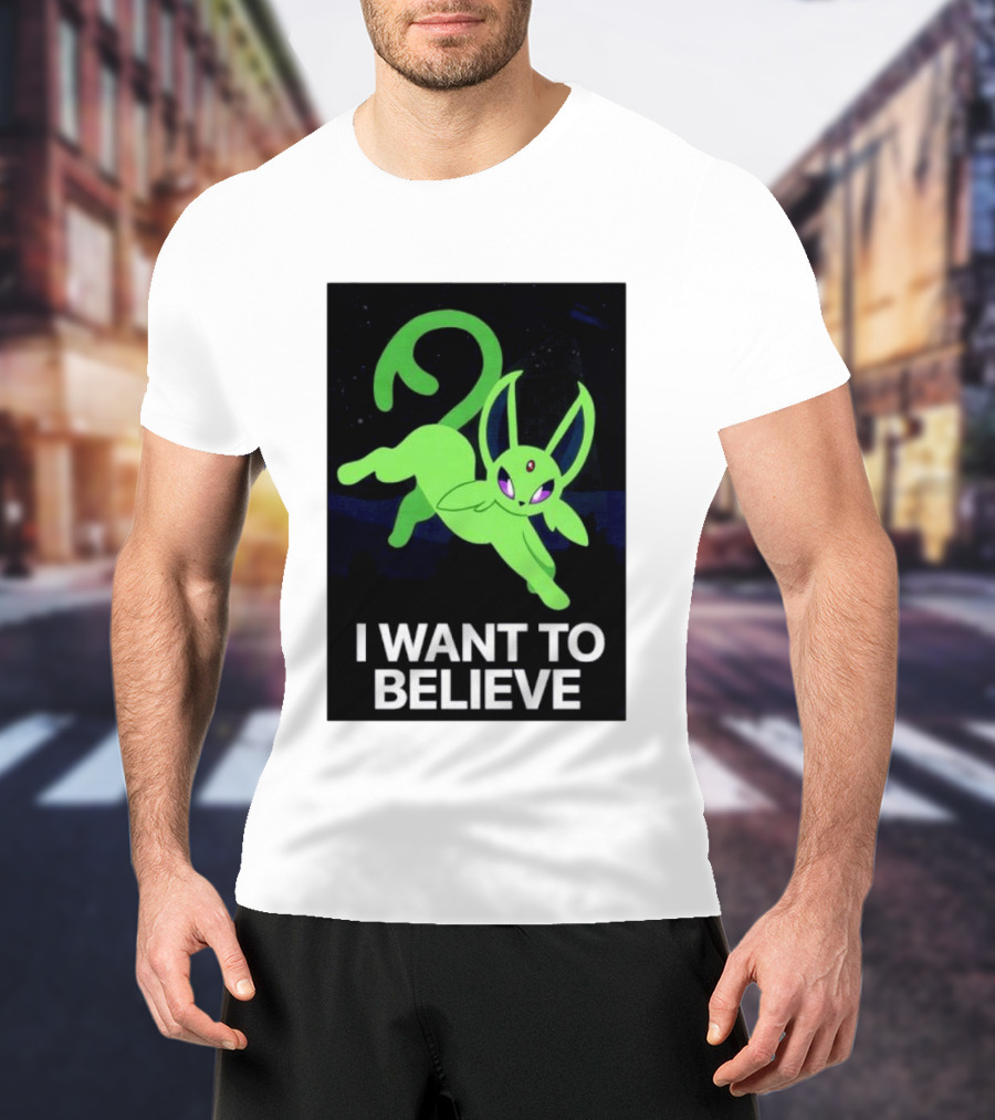 Shiny Espeon I Want To Believe Paranormal T-Shirt