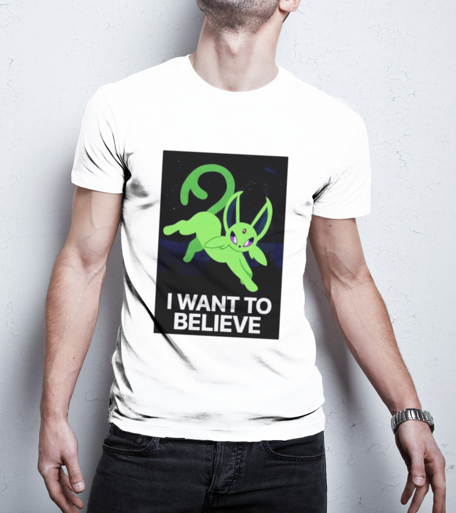 Shiny Espeon I Want To Believe Paranormal T-Shirt