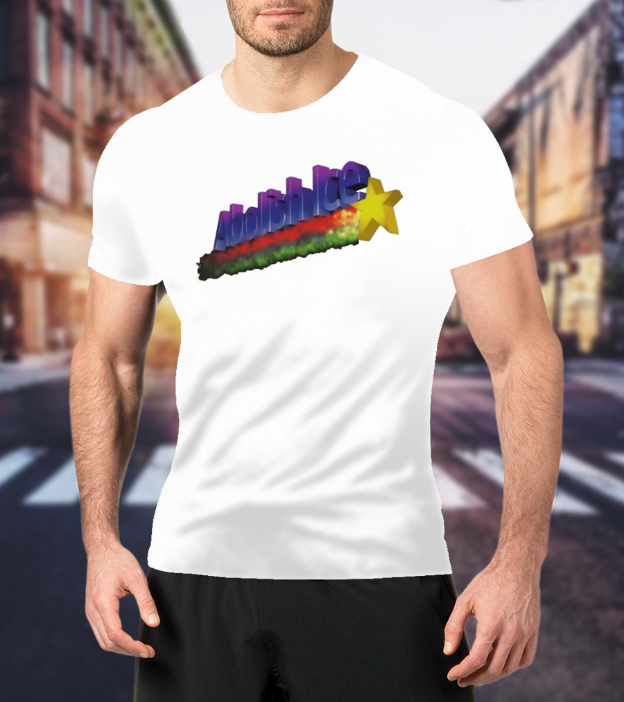 Abolish ICE Star Bold Text With Colorful Gradient And 3D Effect T-Shirt