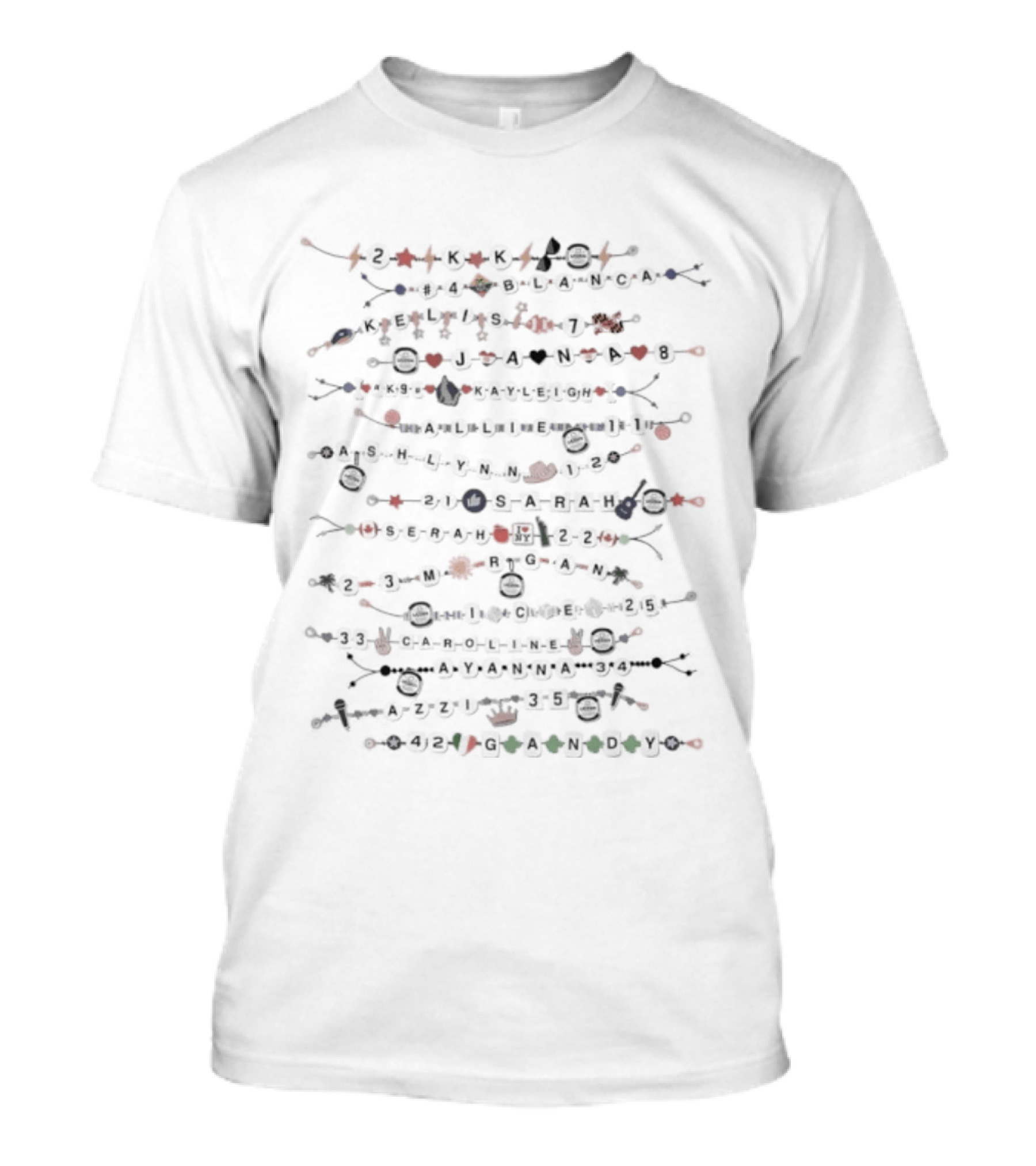 Friendship Bracelets 2KK Blanca Kelis 7 Jana 8 Allie 11 Colorful Beads Strings T-Shirt