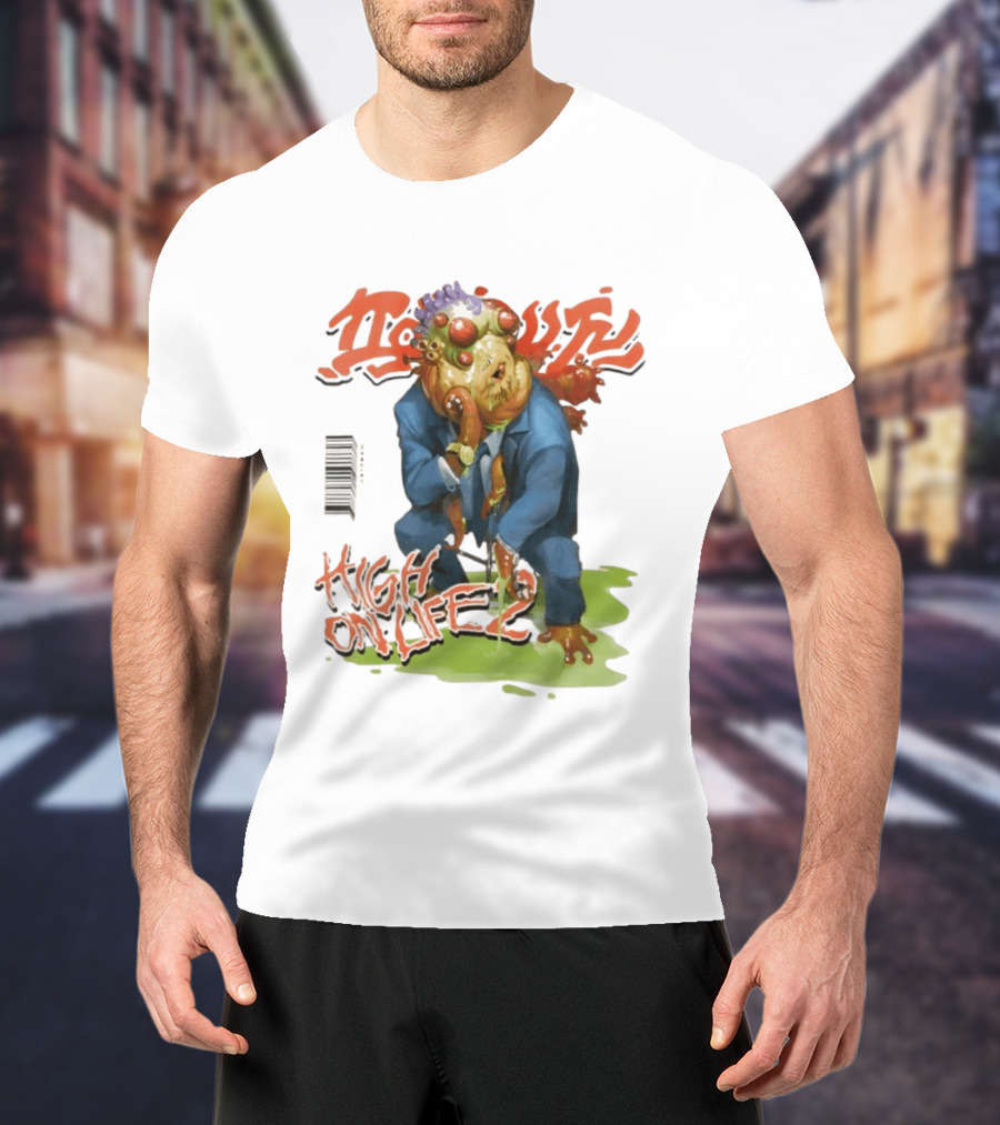 High On Life 2 Magazine Cover Alien Character In Suit Energetic T-Shirt
