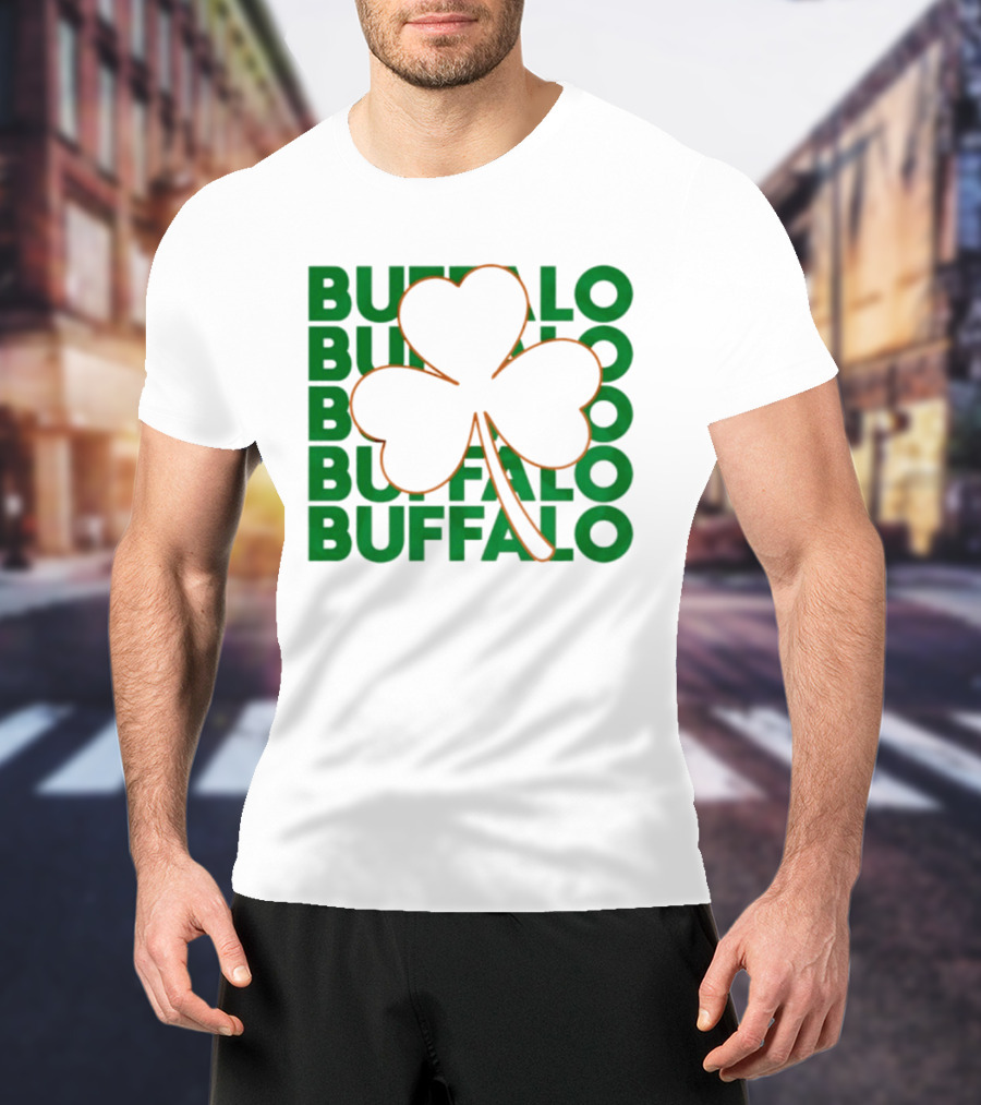 Lucky Buffalo Bills St. Patrick's Day Clover T-Shirt