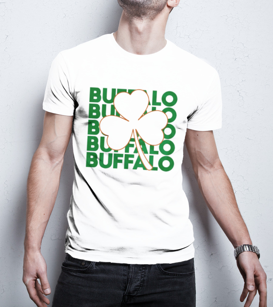 Lucky Buffalo Bills St. Patrick's Day Clover T-Shirt