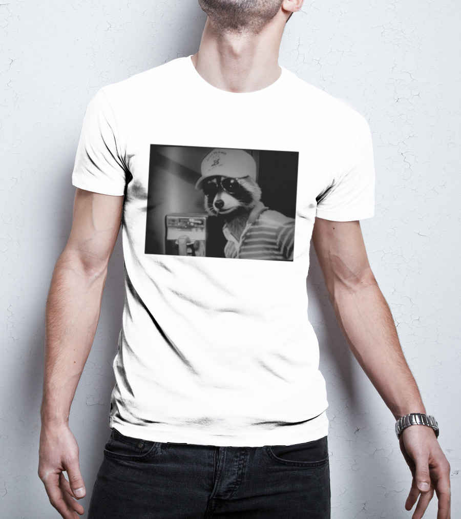 Rascal Plauche Raccoon With Hat And Sunglasses T-Shirt