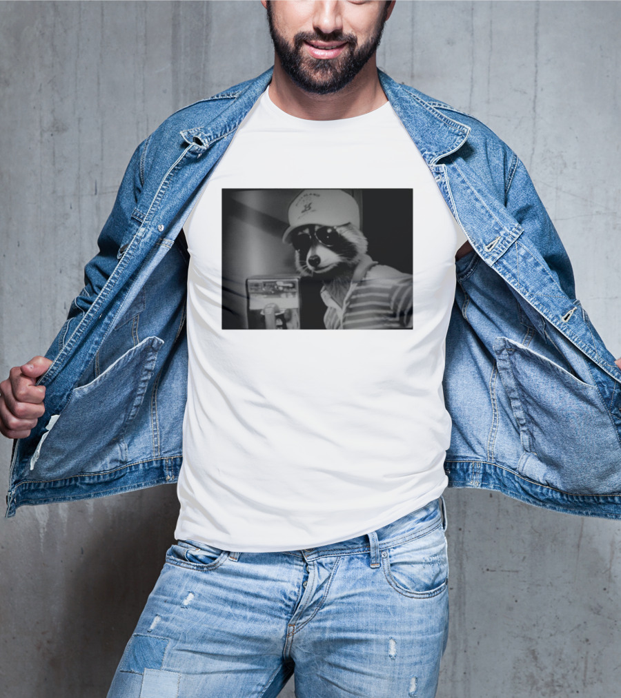 Rascal Plauche Raccoon With Hat And Sunglasses T-Shirt