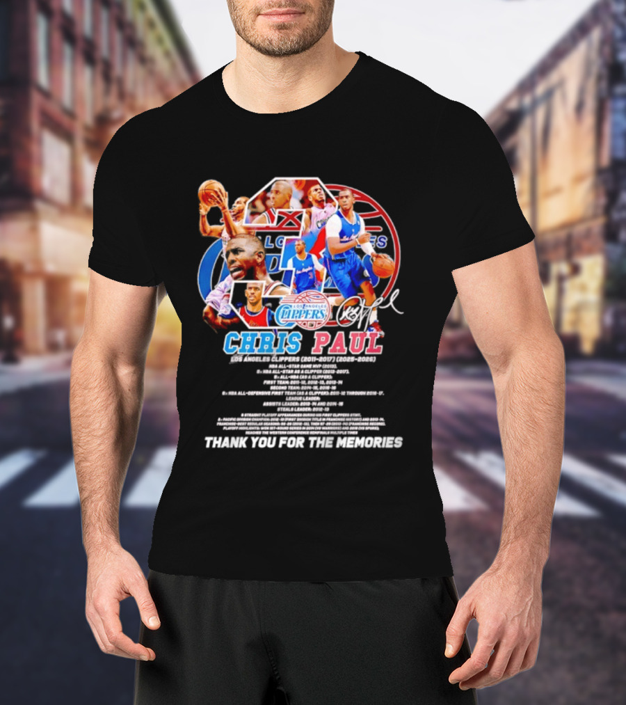 Chris Paul Los Angeles Clippers Memories Highlights And Signature Thank You T-Shirt