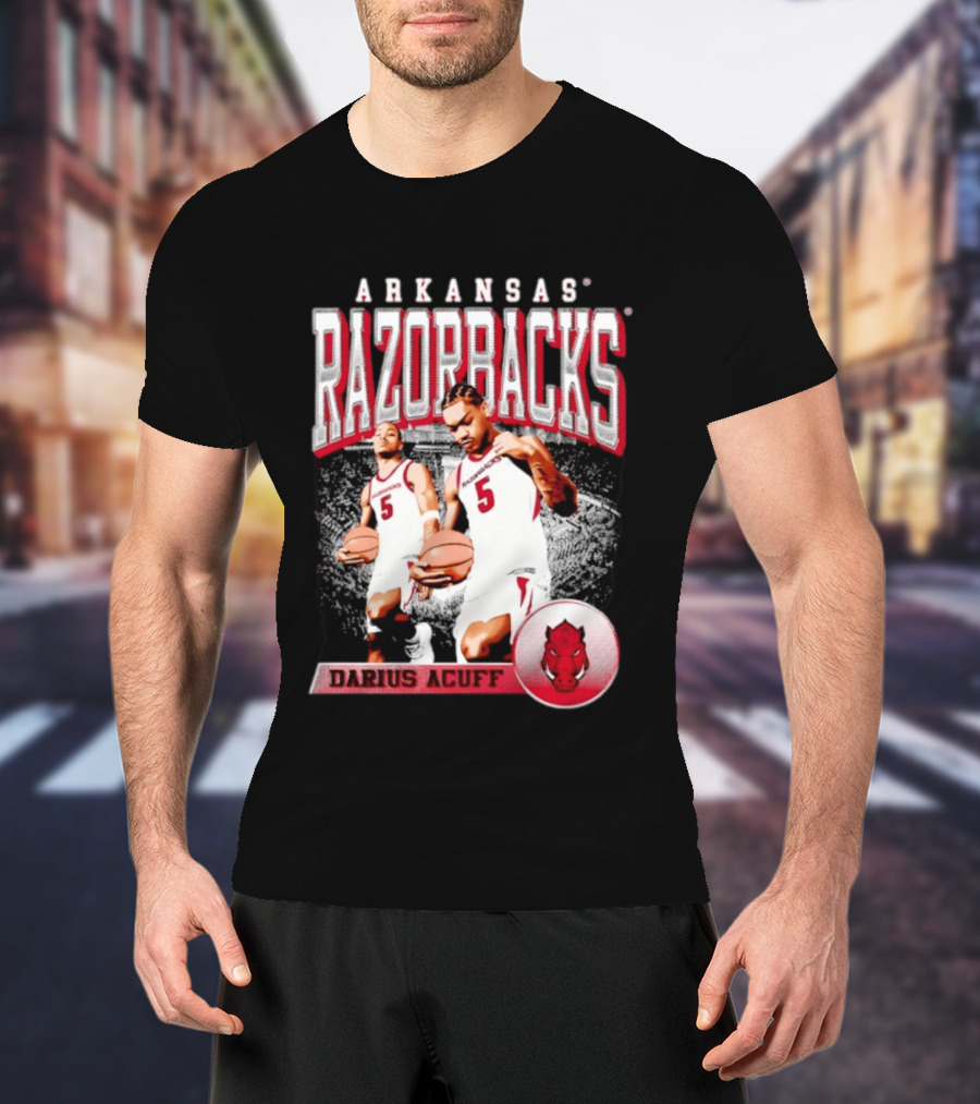 Arkansas Razorbacks Basketball Darius Acuff 5 T-Shirt