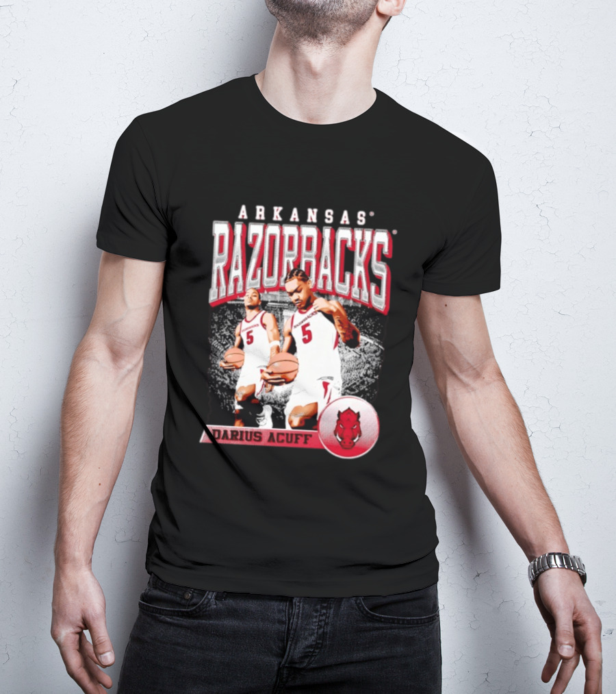 Arkansas Razorbacks Basketball Darius Acuff 5 T-Shirt