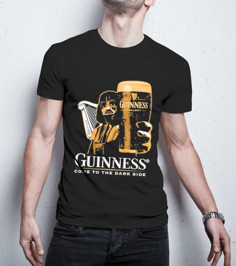 Guinness Darth Vader Come To The Dark Side Star Wars Beer Glass T-Shirt