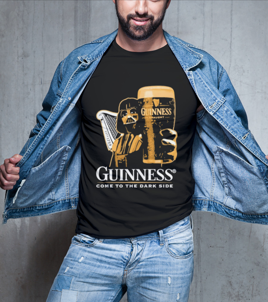 Guinness Darth Vader Come To The Dark Side Star Wars Beer Glass T-Shirt