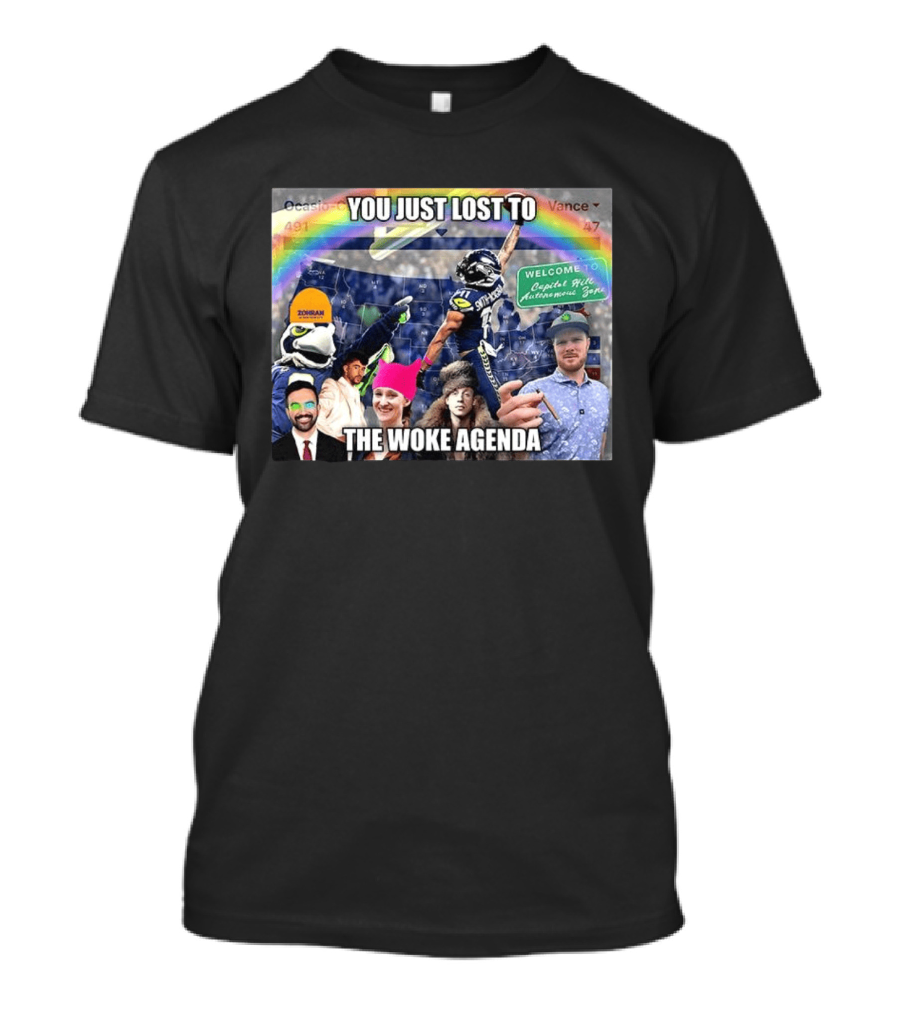 You Just Lost To The Woke Agenda Rainbow Capitol Hill Autonomous Zone Seattle Seahawks T-Shirt