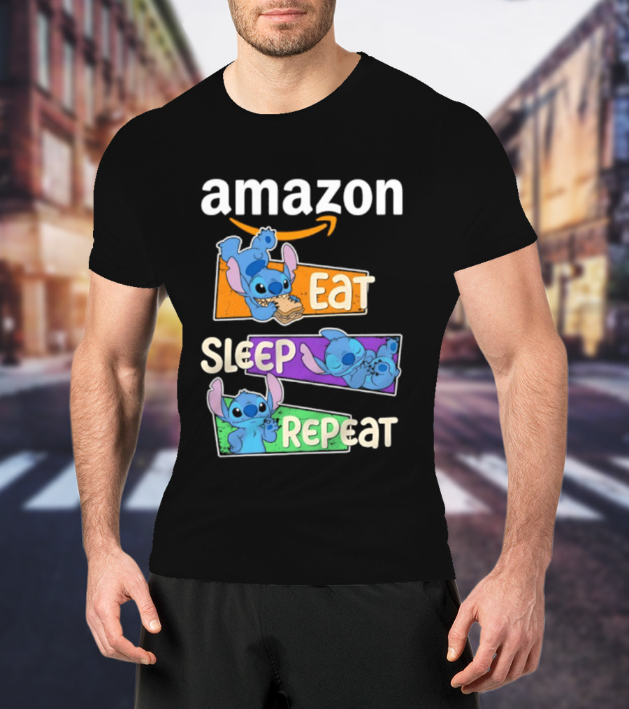Amazon Stitch Eat Sleep Repeat T-Shirt