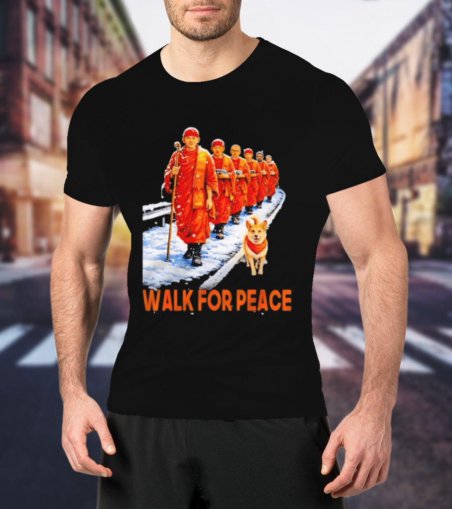 Walk For Peace 2026 Monks And Aloka Dog T-Shirt