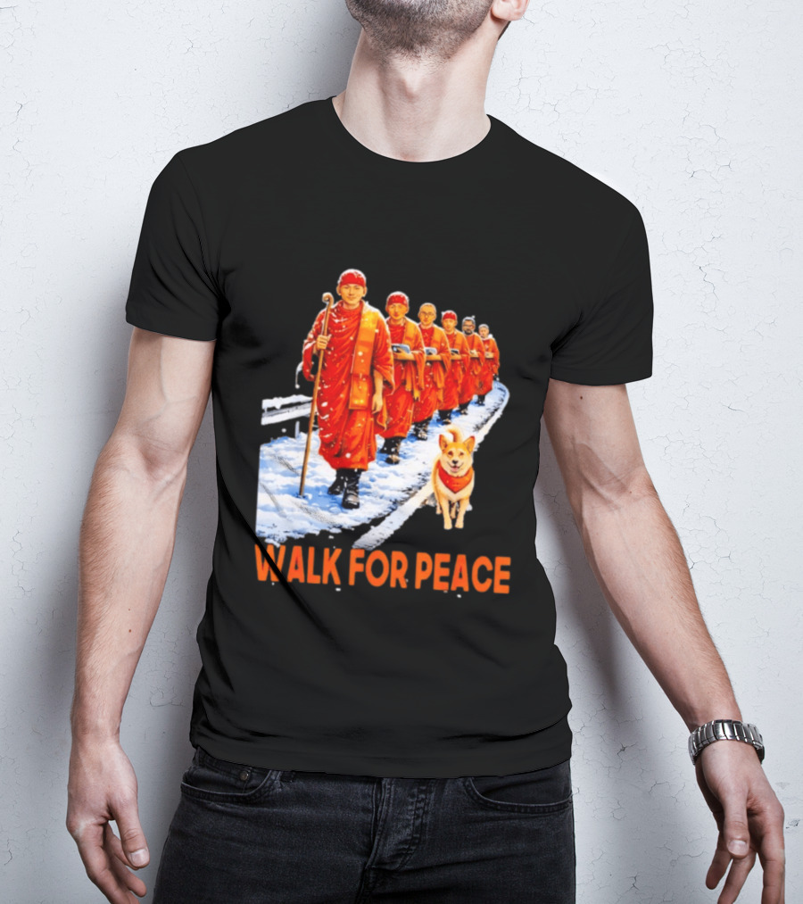 Walk For Peace 2026 Monks And Aloka Dog T-Shirt