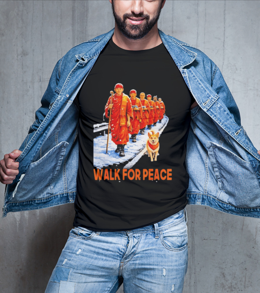 Walk For Peace 2026 Monks And Aloka Dog T-Shirt