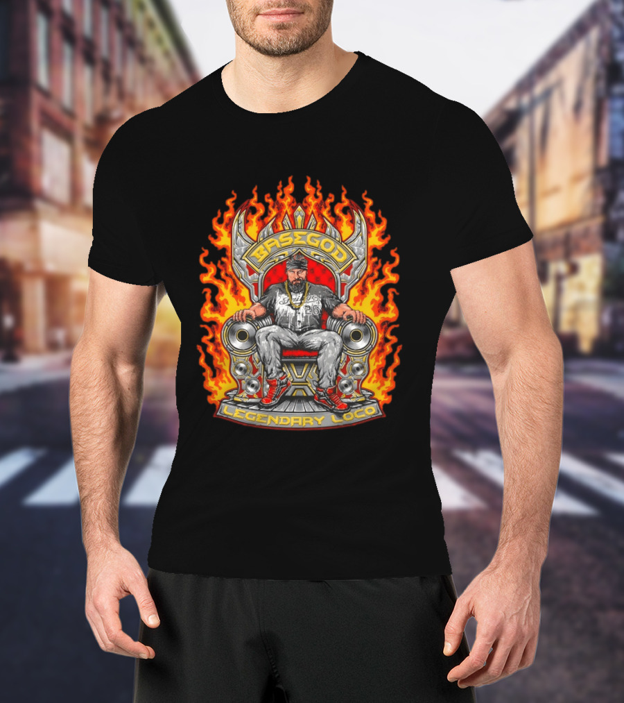 Basegod Legendary Loco Throne Flames Urban Fashion T-Shirt