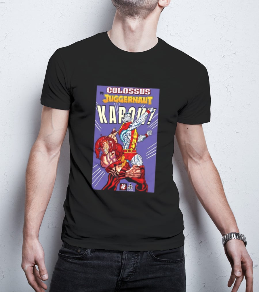 Colossus Vs Juggernaut Kapow Marvel Comics Battle Scene T-Shirt