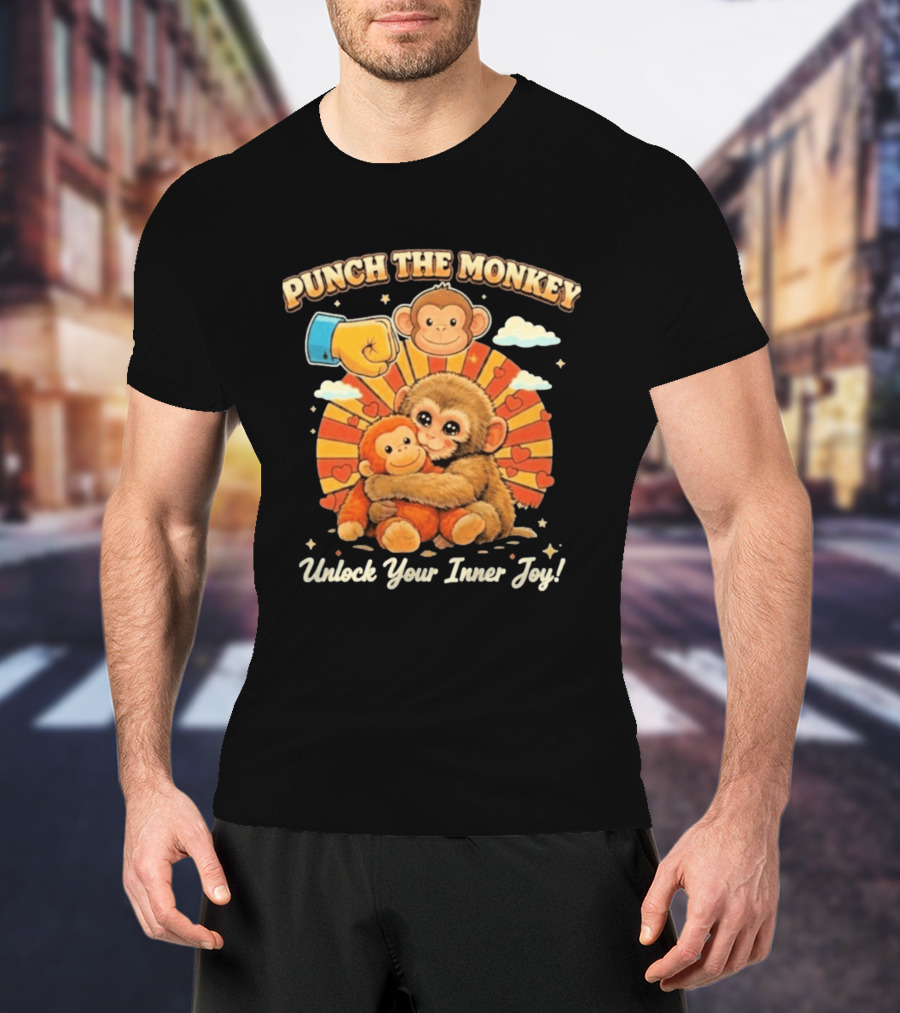 Punch The Monkey Hug Adorable Monkeys Unlock Your Inner Joy Fun T-Shirt