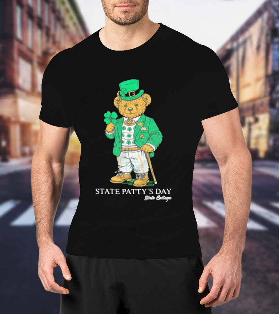State Patty's Day State College Irish Bear Holiday T-Shirt