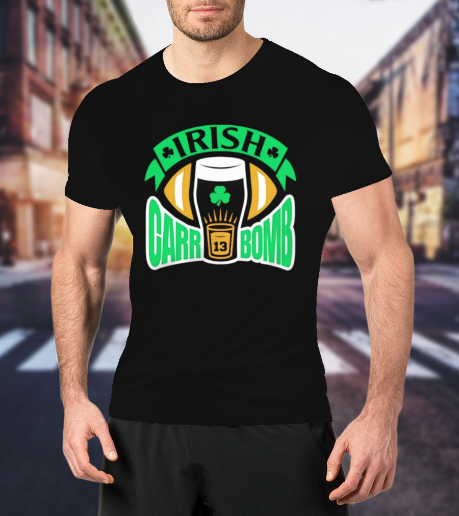 Irish Carr Bomb Football Beer Pint 13 Shamrock Luck T-Shirt