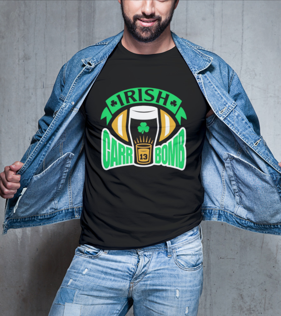 Irish Carr Bomb Football Beer Pint 13 Shamrock Luck T-Shirt
