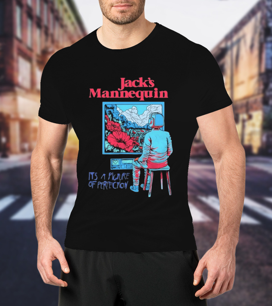 Jack's Mannequin It's A Picture Of Perfection Vibrant Robot Art Scene T-Shirt