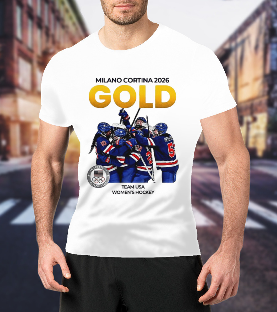 Milano Cortina 2026 Gold Team USA Women's Hockey T-Shirt