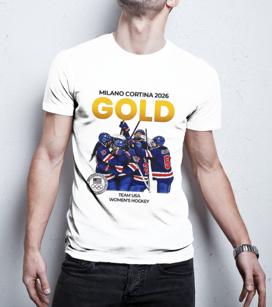 Milano Cortina 2026 Gold Team USA Women's Hockey T-Shirt