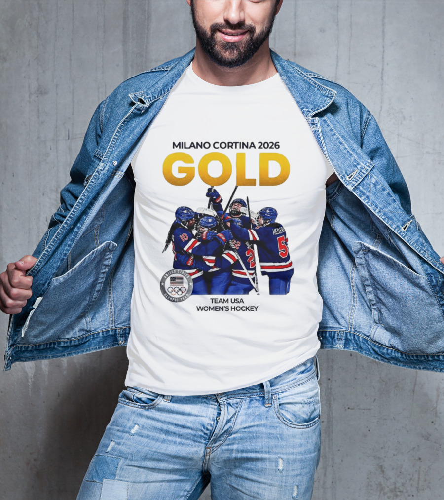 Milano Cortina 2026 Gold Team USA Women's Hockey T-Shirt