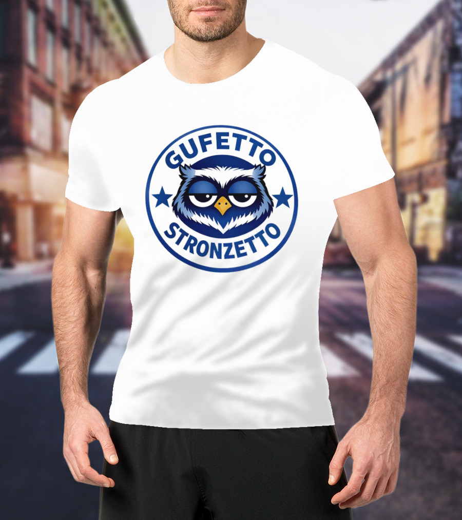 Gufetto Stronzetto Owl Blue Circle T-Shirt
