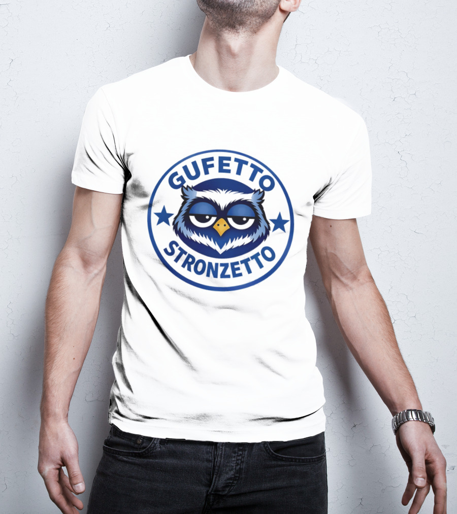 Gufetto Stronzetto Owl Blue Circle T-Shirt