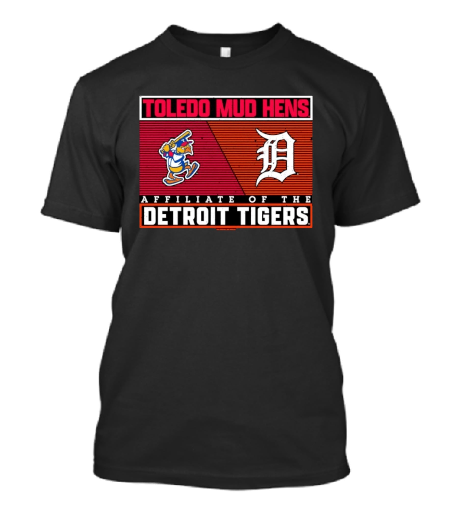 Toledo Mud Hens Detroit Tigers Affiliate Baseball Team Logo Retro Cartoon Bird T-Shirt