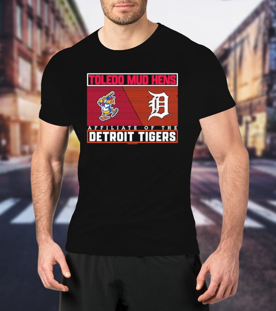 Toledo Mud Hens Detroit Tigers Affiliate Baseball Team Logo Retro Cartoon Bird T-Shirt